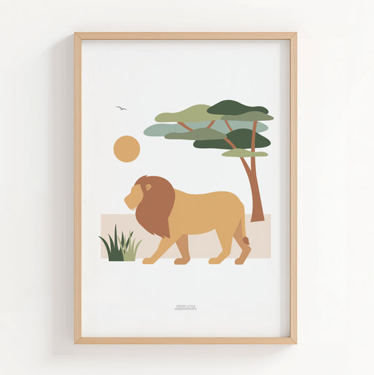 Children's Lion Safari Print