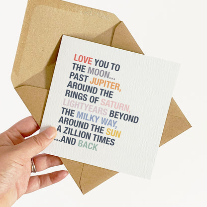 Personalised Love You to the Moon Card