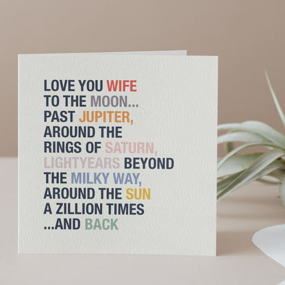 Love You to the Moon Anniversary Card