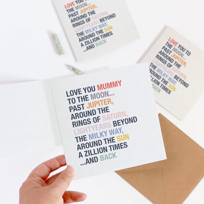 Personalised Love You to the Moon Card