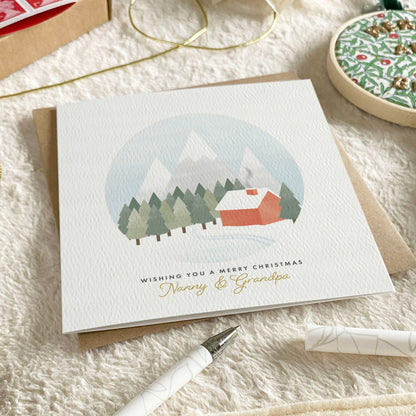 Personalised Scandi Winter Scene Christmas Card