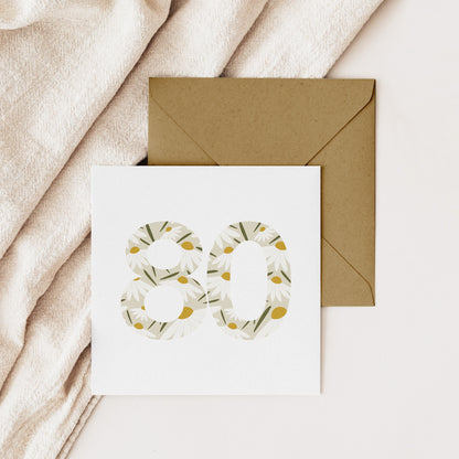 READY TO POST - Age 80 Eightieth Birthday Card
