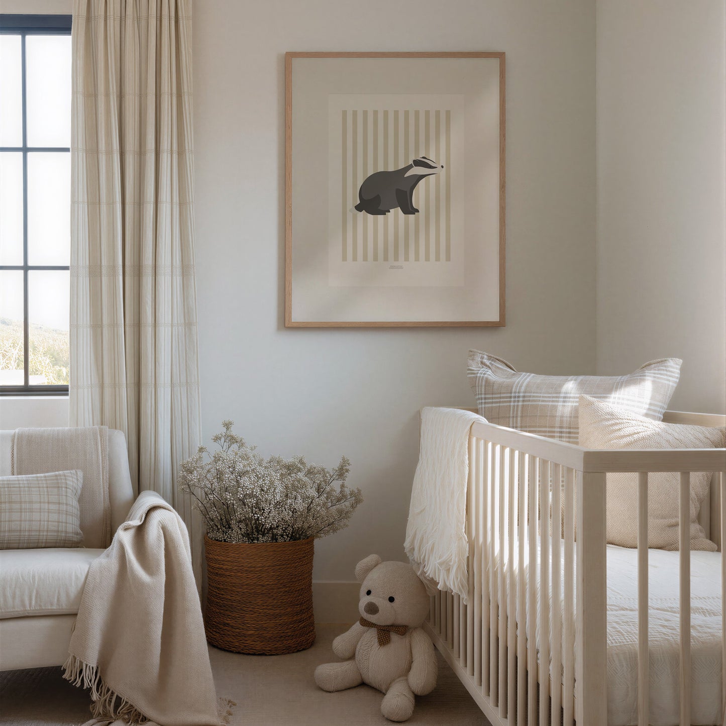 READY TO POST - A5 Striped Badger Print