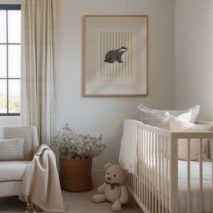 READY TO POST - A5 Striped Badger Print