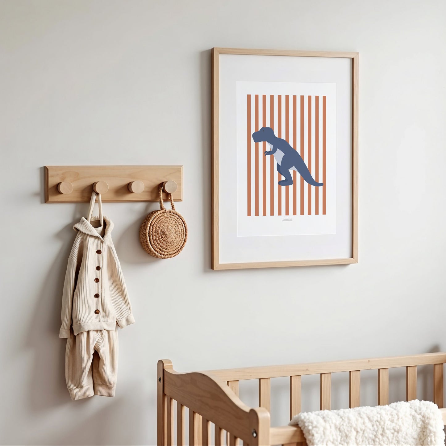 READY TO POST - A4 Striped T-Rex Print