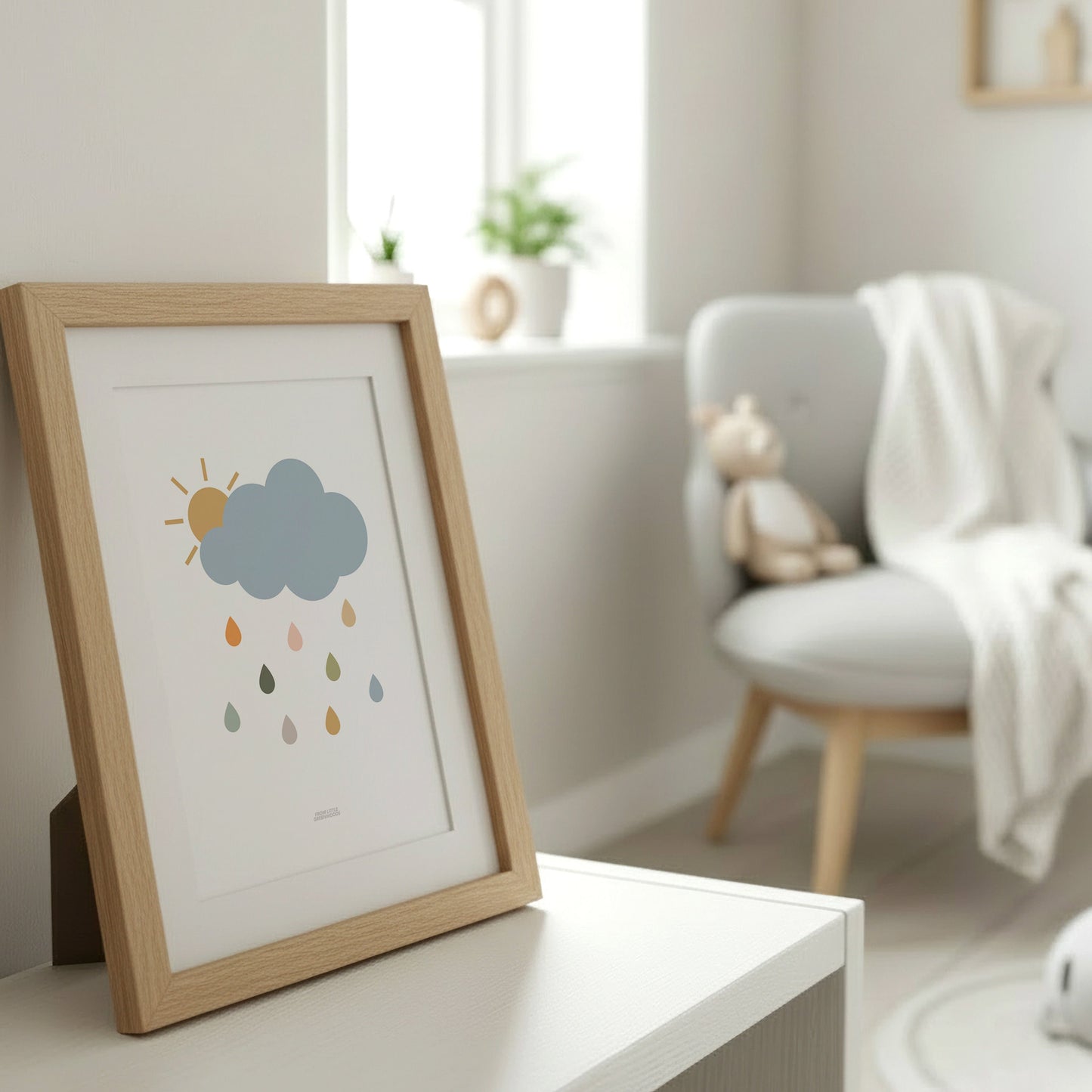 READY TO POST - A4 Safari Raincloud Print