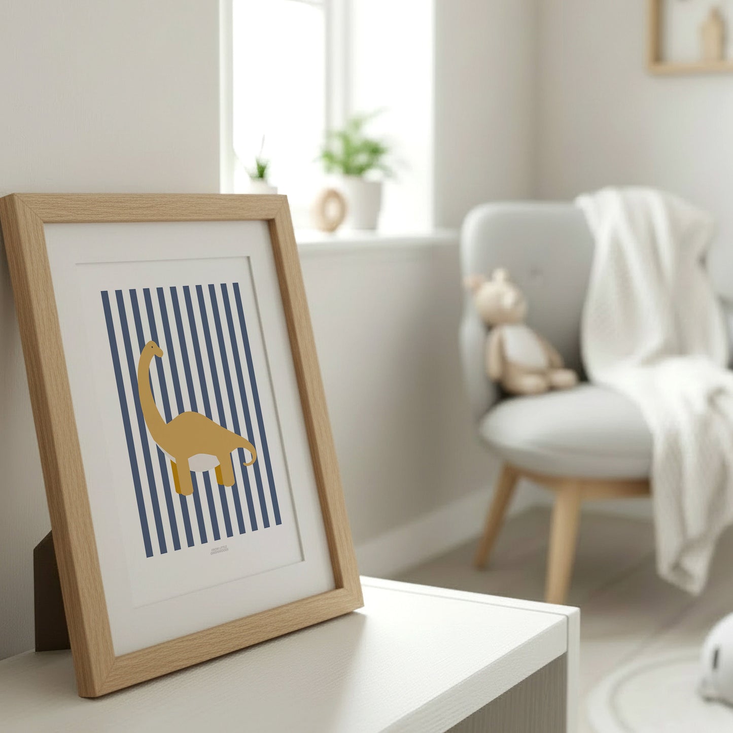 READY TO POST - A4 Striped Diplodocus Print