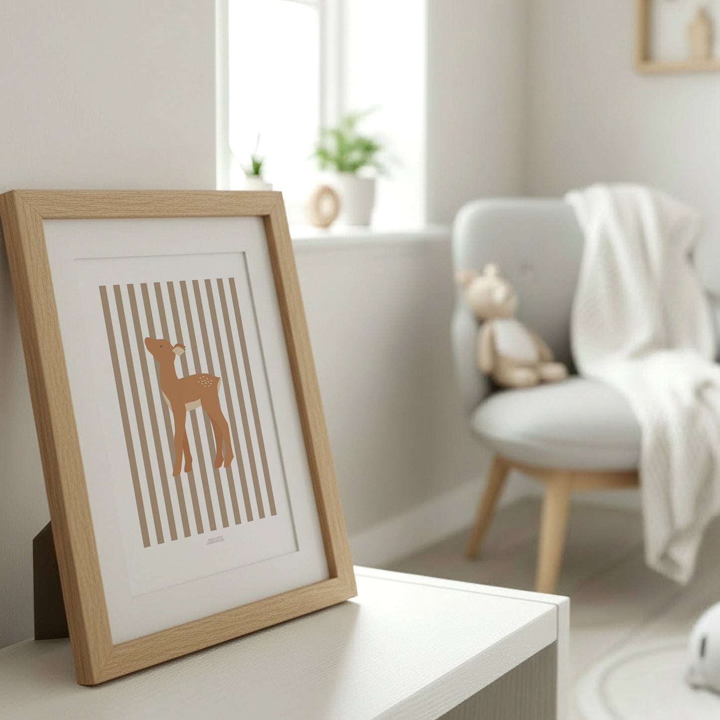 READY TO POST - A4 Striped Deer Print
