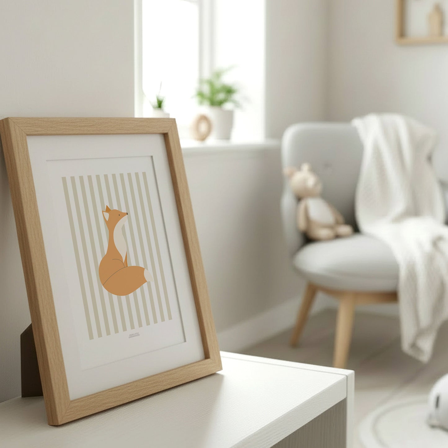 READY TO POST - A4 Striped Fox Print