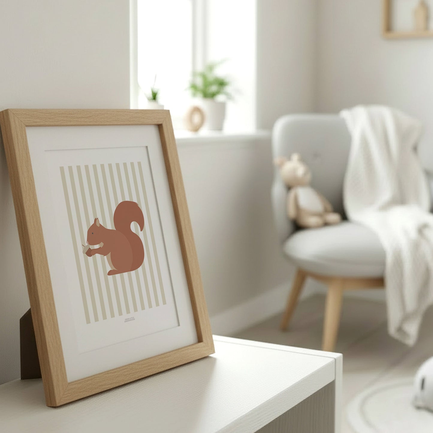 READY TO POST - A5 Striped Squirrel Print