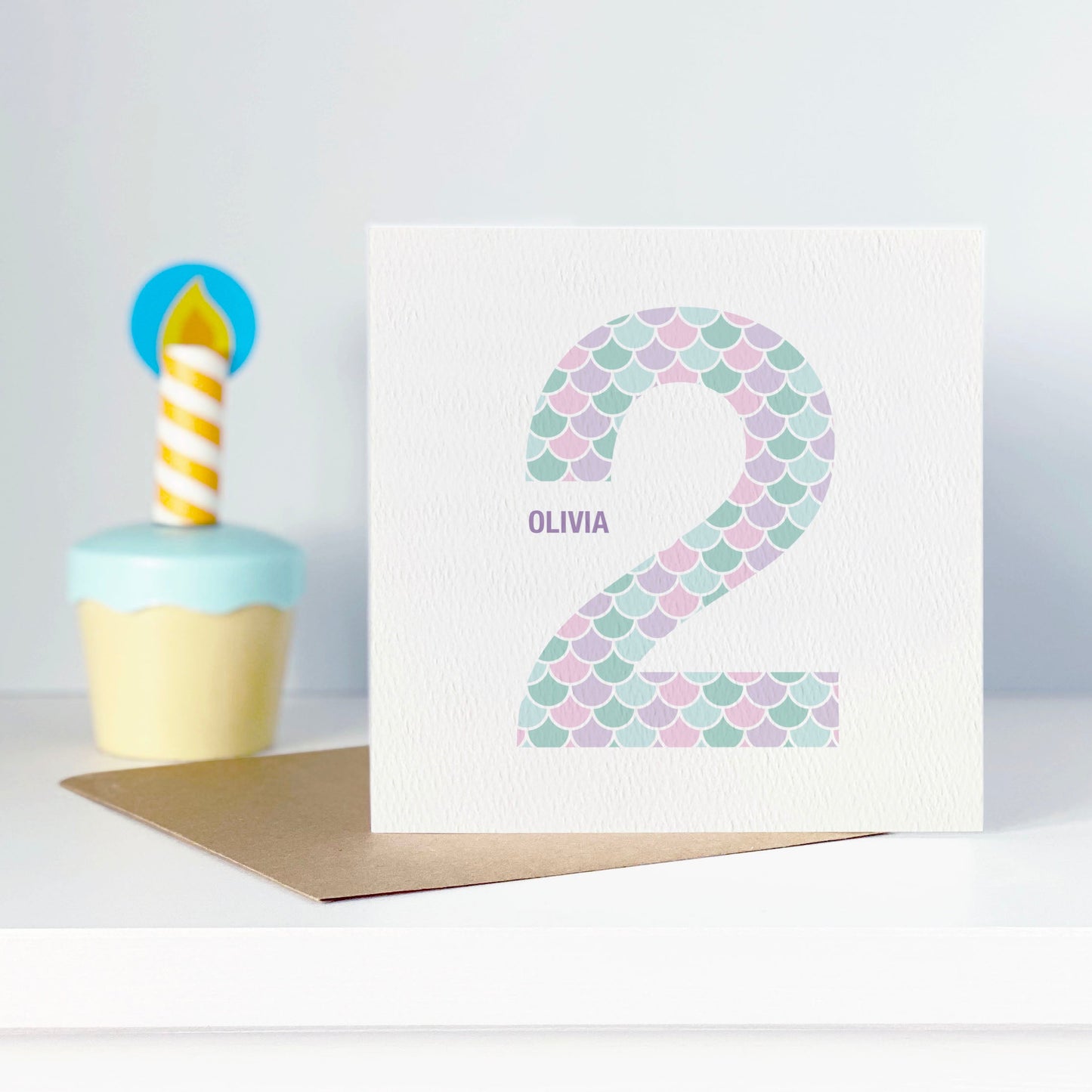 Personalised Mermaid Age Birthday Card for Girls