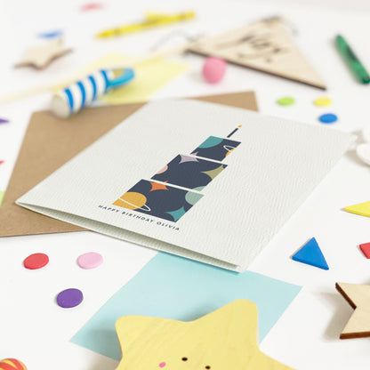 Space Birthday Cake Card