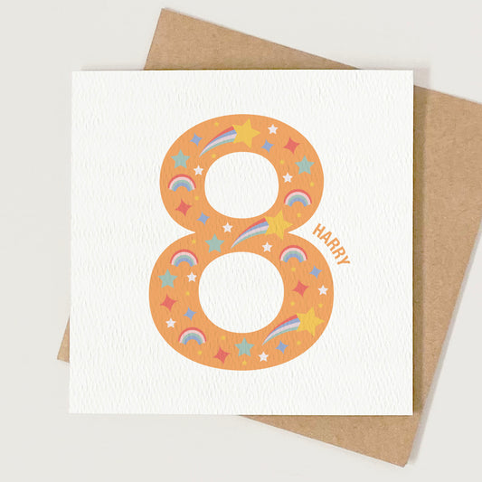 Children's Age Birthday Card - Orange