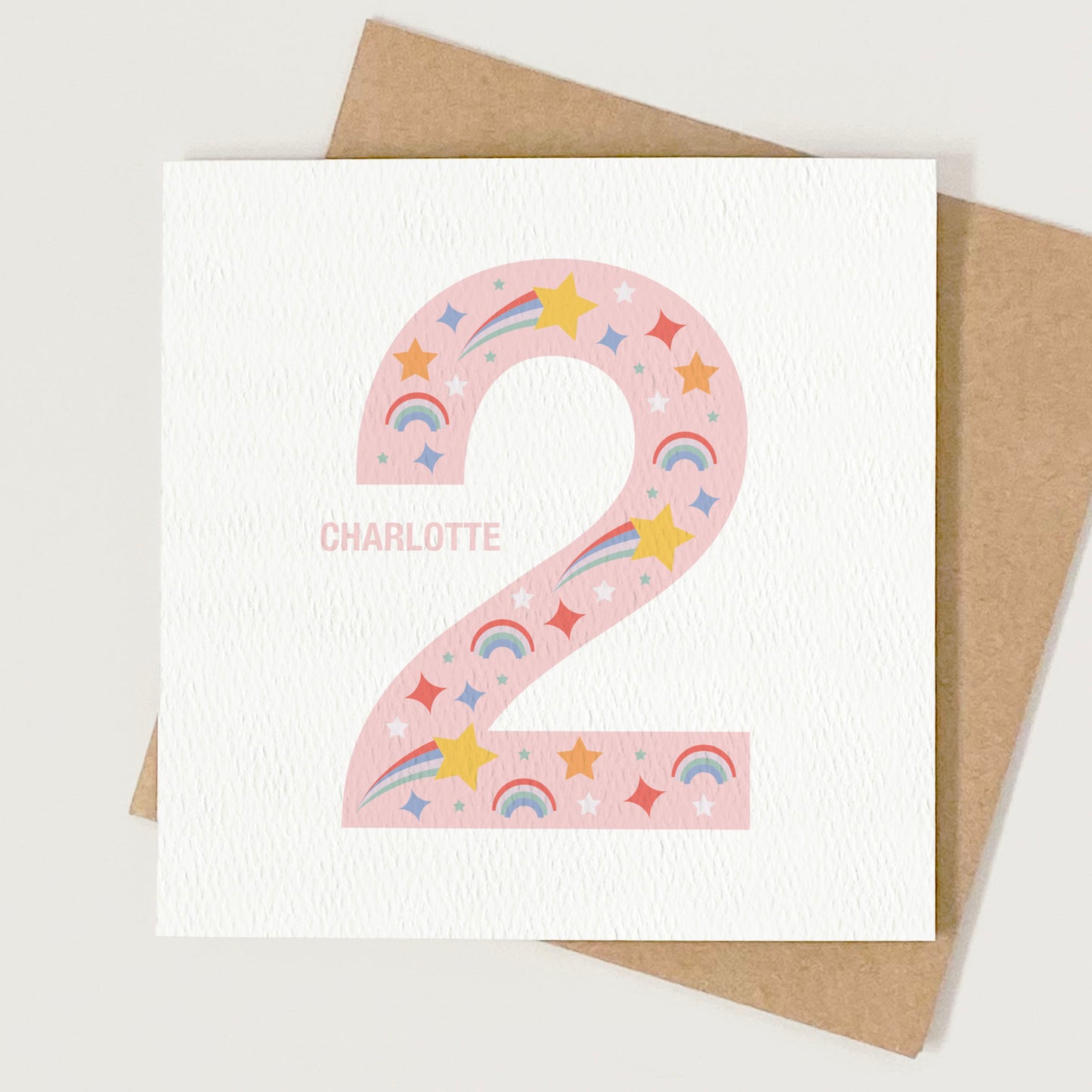 Girl's Age Birthday Card - Pink