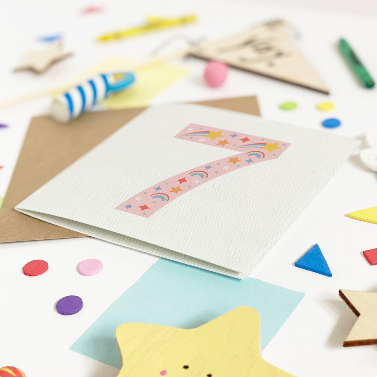 Girl's Age Birthday Card - Pink