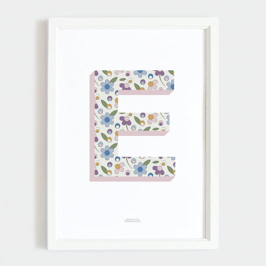 Ditsy Flower Initial Print - Pink