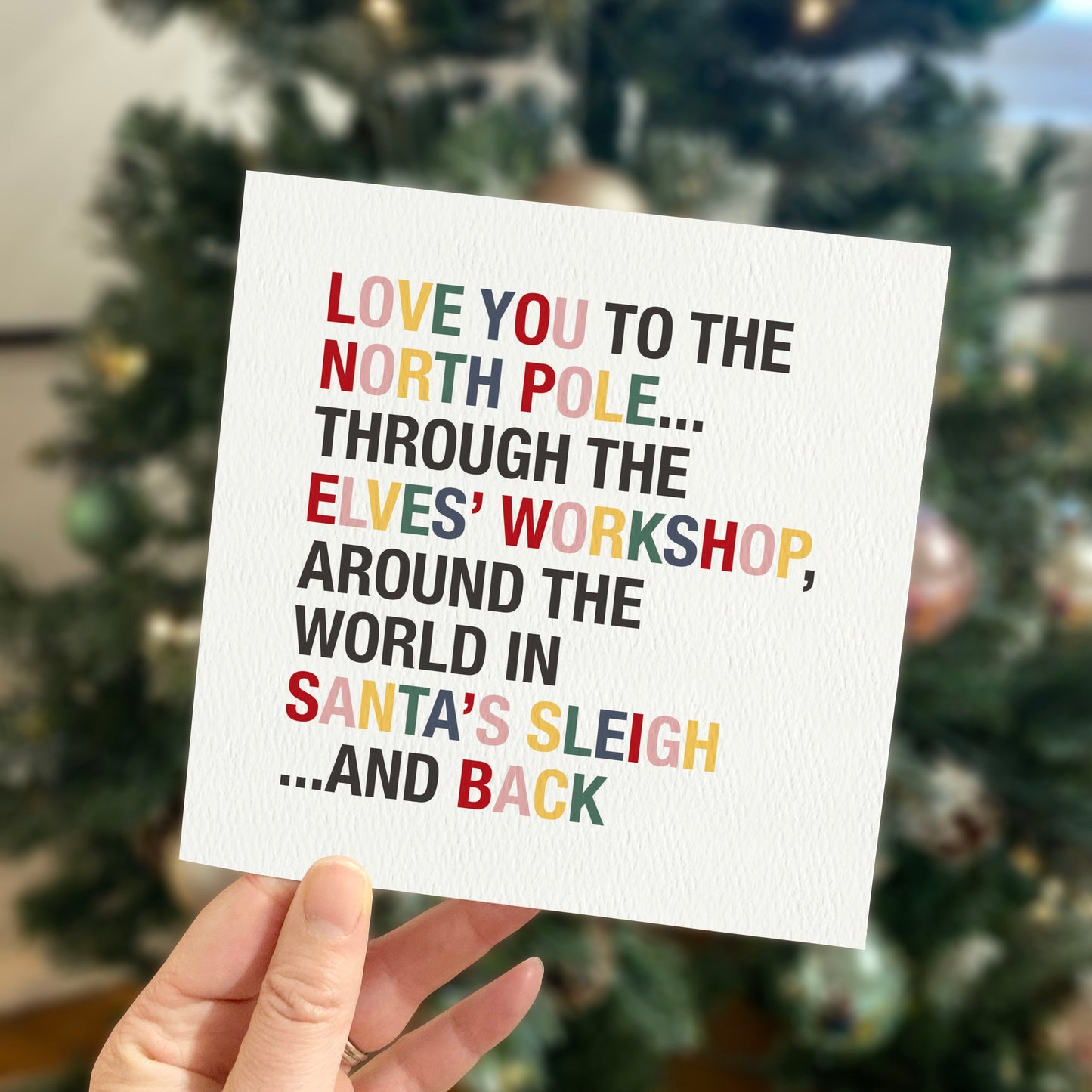 4 Pack of Love You to the North Pole & Back Christmas Cards - with Pink
