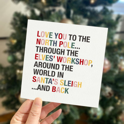 4 Pack of Love You to the North Pole & Back Christmas Cards - with Pink