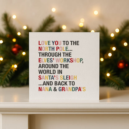Love You to the North Pole & Back Personalised Girl's Christmas Card - with Pink