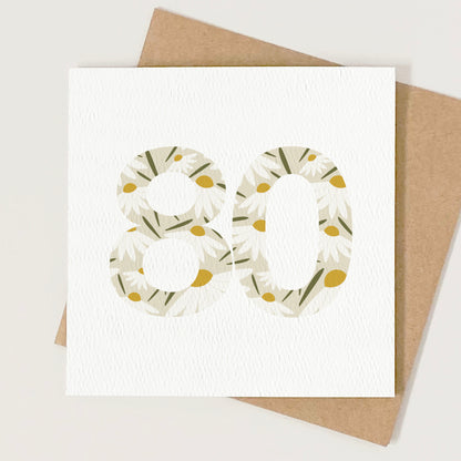 READY TO POST - Age 80 Eightieth Birthday Card
