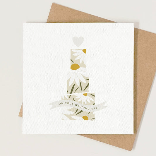 READY TO POST - Daisy Wedding Cake Card