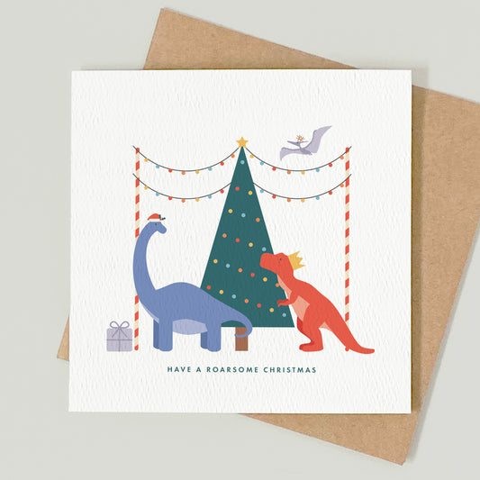 READY TO POST - Boys Dinosaur Christmas Card - For Boy, Son, Grandson and Nephew