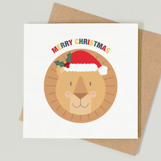 READY TO POST - Lion Christmas Card