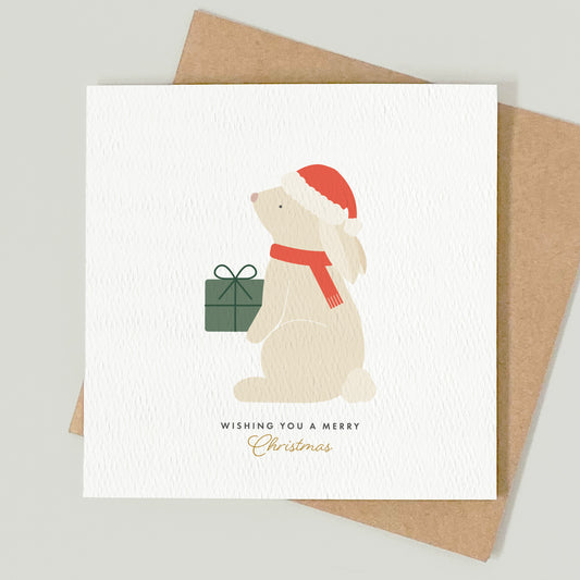 READY TO POST - Bunny Christmas Card