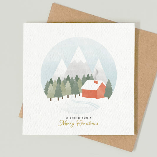 READY TO POST - Scandi Winter Scene Christmas Card