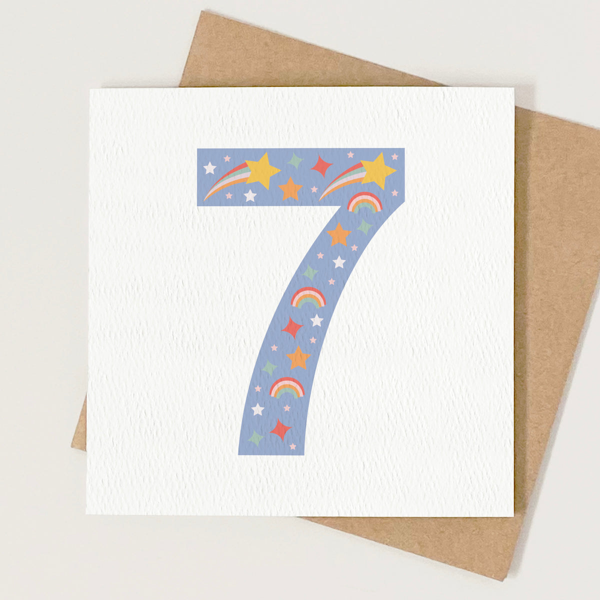 READY TO POST - Age 7 Seventh Birthday Card