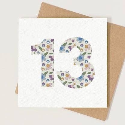 READY TO POST - Age 13 Thirteenth Birthday Card