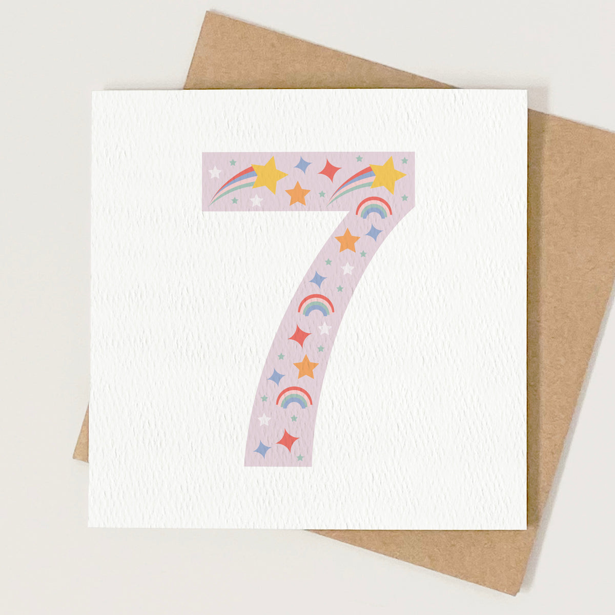 READY TO POST - Age 7 Seventh Birthday Card