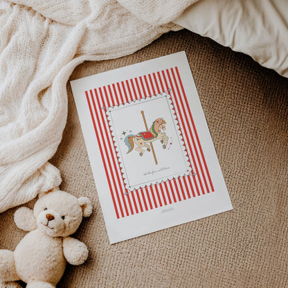 READY TO POST - A5 Funfair Carousel Print