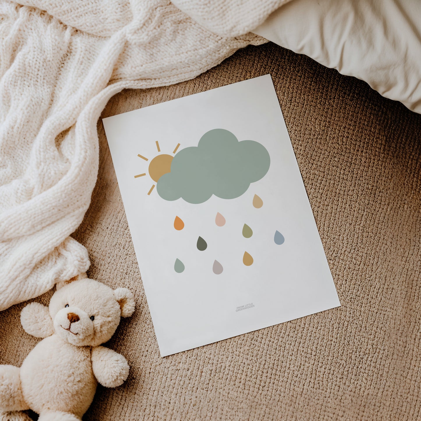 READY TO POST - A4 Safari Raincloud Print
