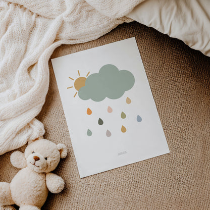 READY TO POST - A4 Safari Raincloud Print