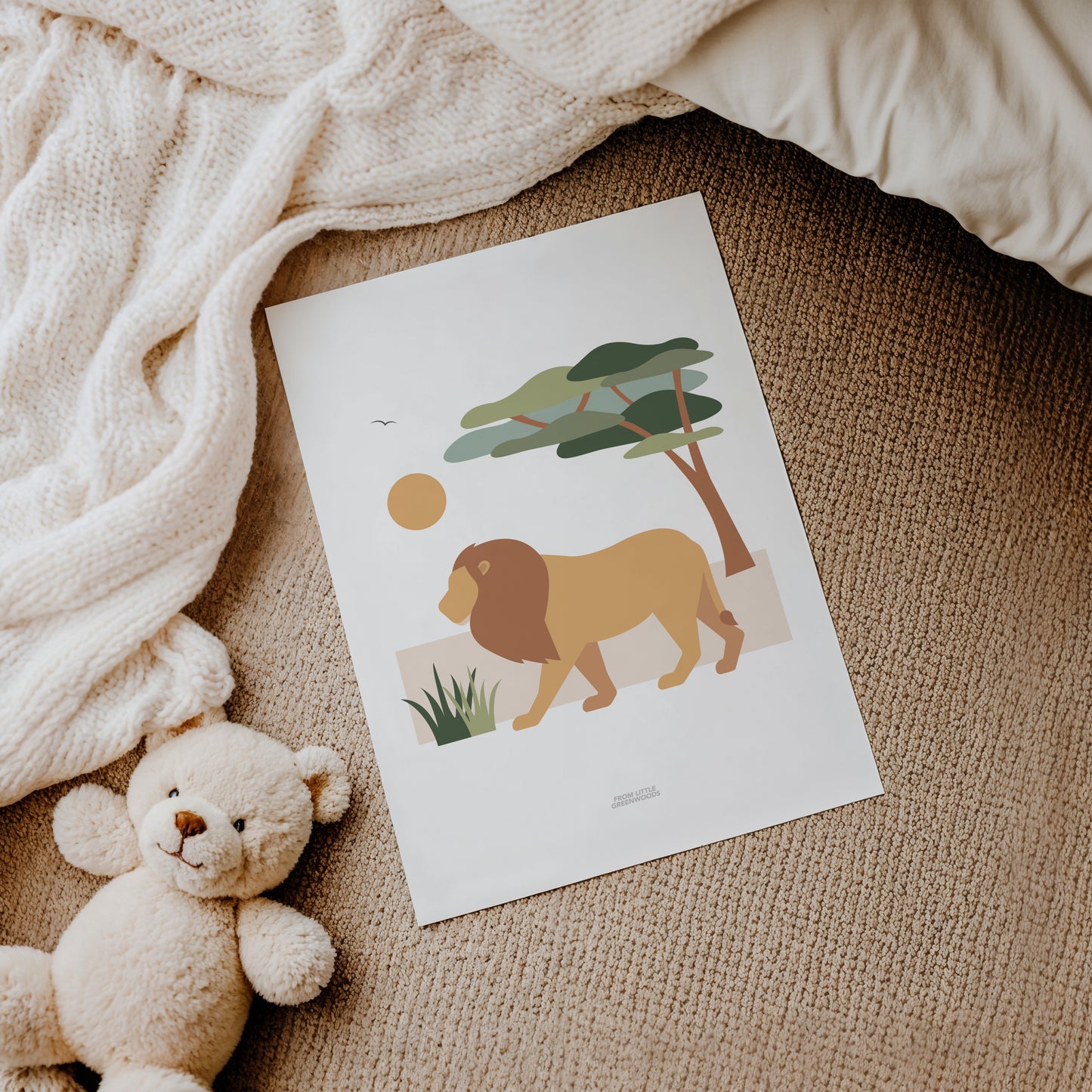 READY TO POST - A4 Lion Safari Print