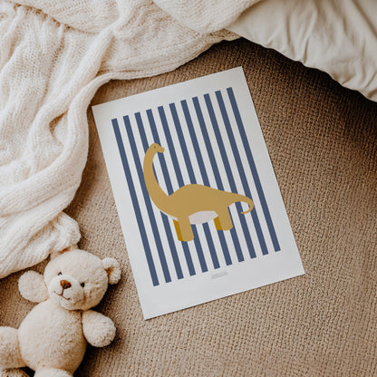 READY TO POST - A4 Striped Diplodocus Print
