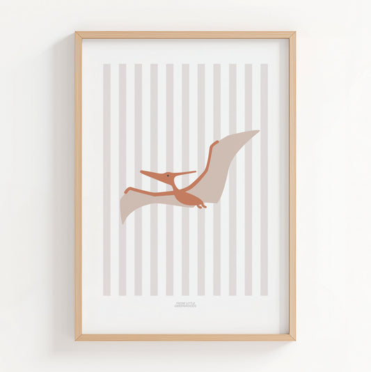Pterodactyl Print - Grey Stripes