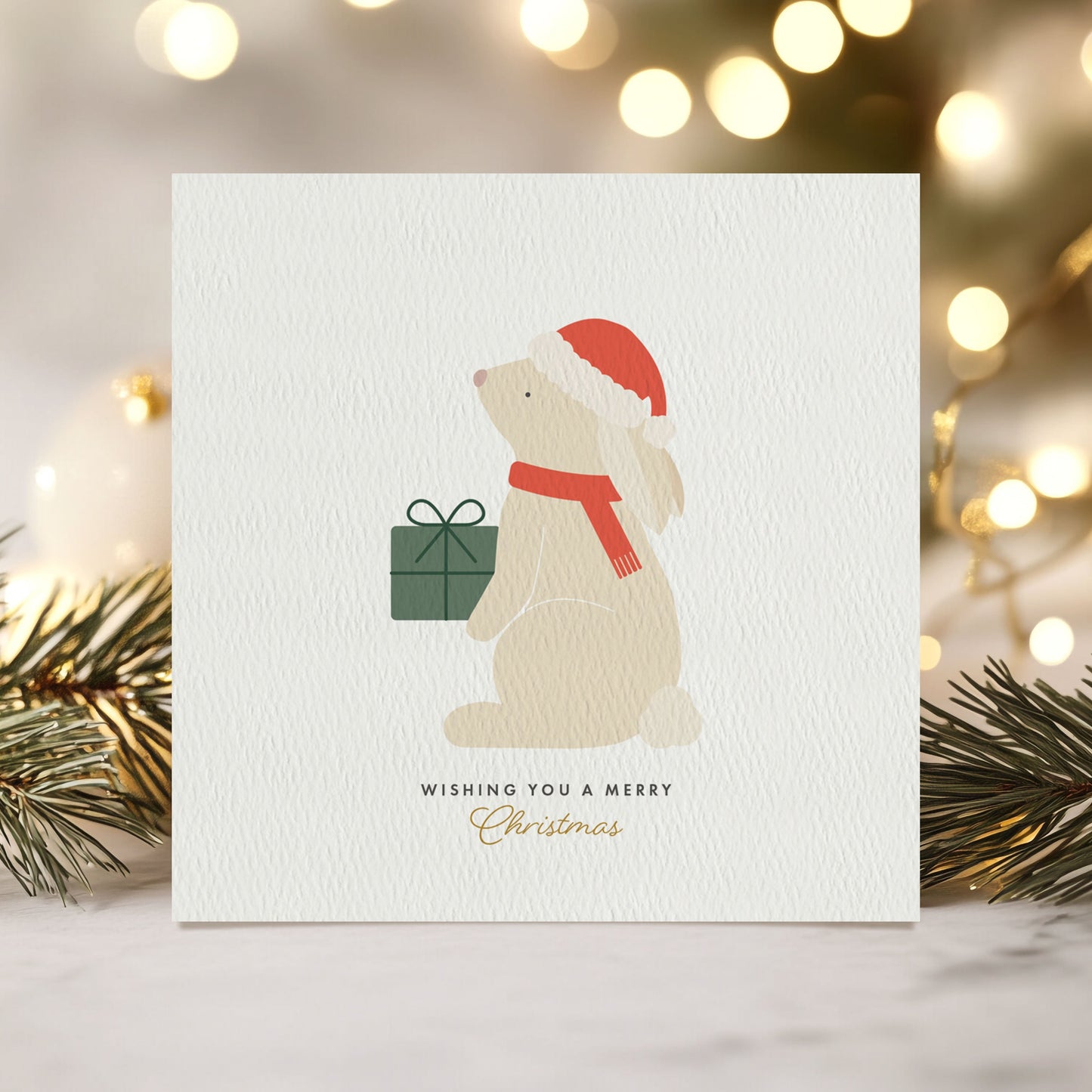 Pack of 4 Santa Bunny Christmas Cards