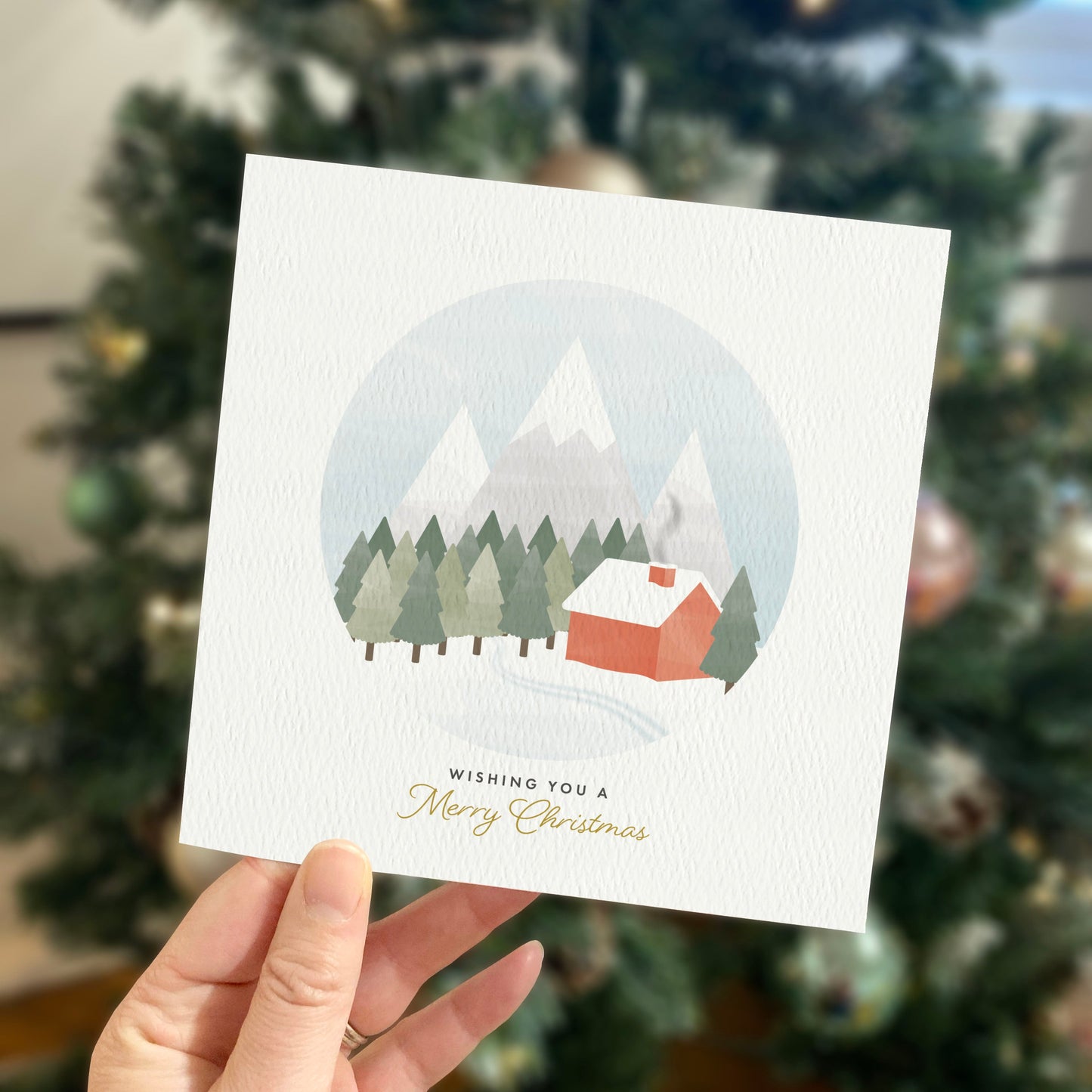 Personalised Scandi Winter Scene Christmas Card