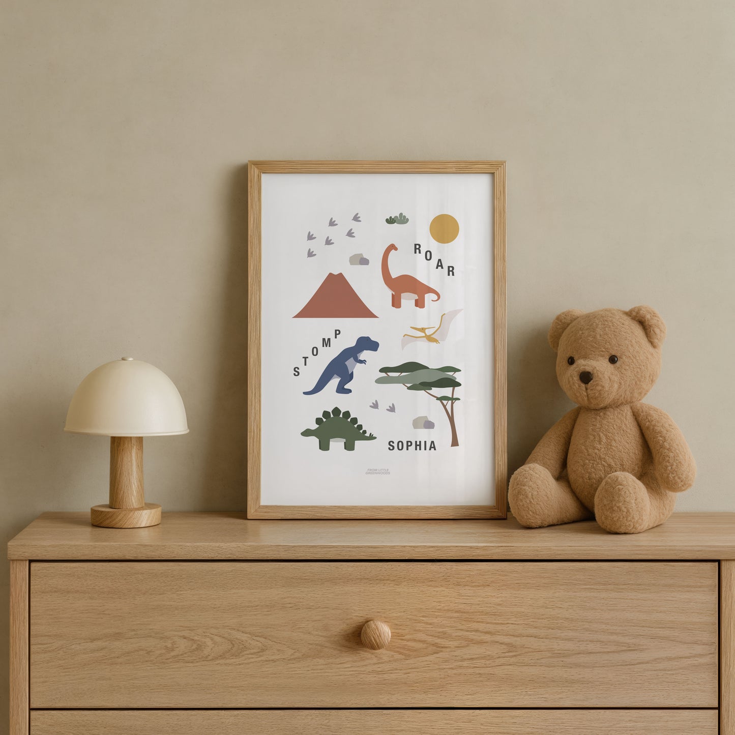 Personalised Dinosaur Print