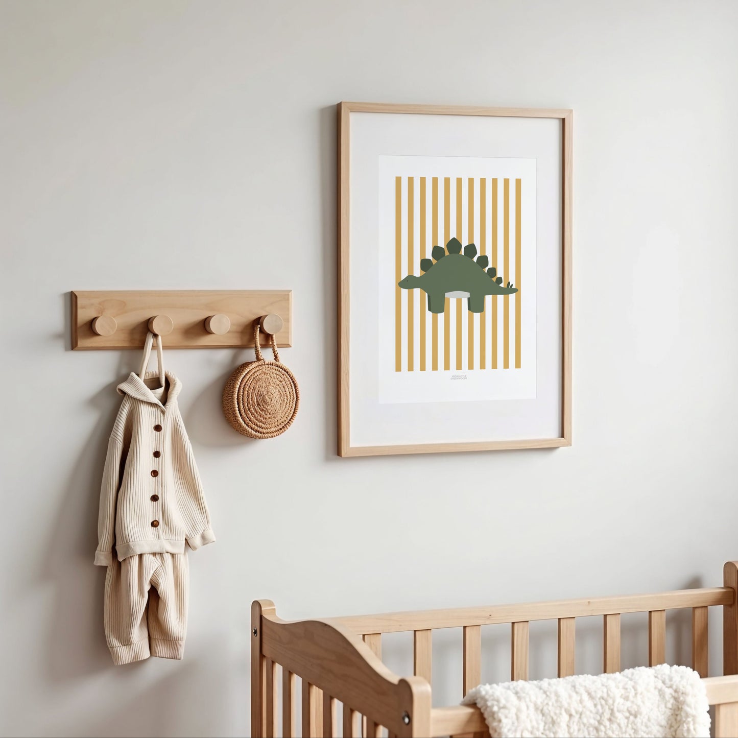 Stegosaurus Print - Yellow Stripes