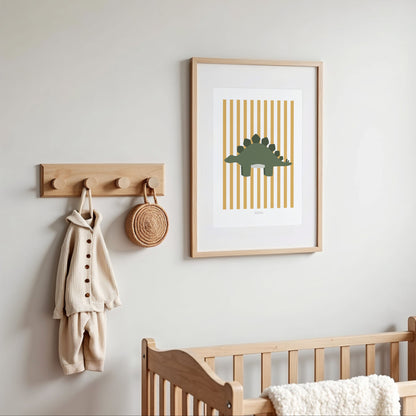 Stegosaurus Print - Yellow Stripes
