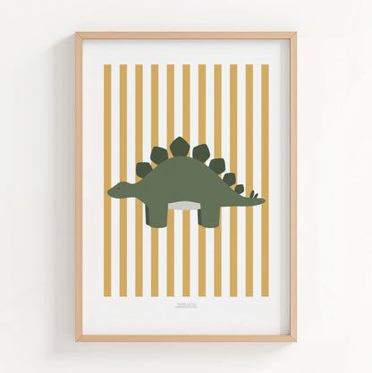 Stegosaurus Print - Yellow Stripes