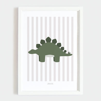 Stegosaurus Print - Yellow Stripes