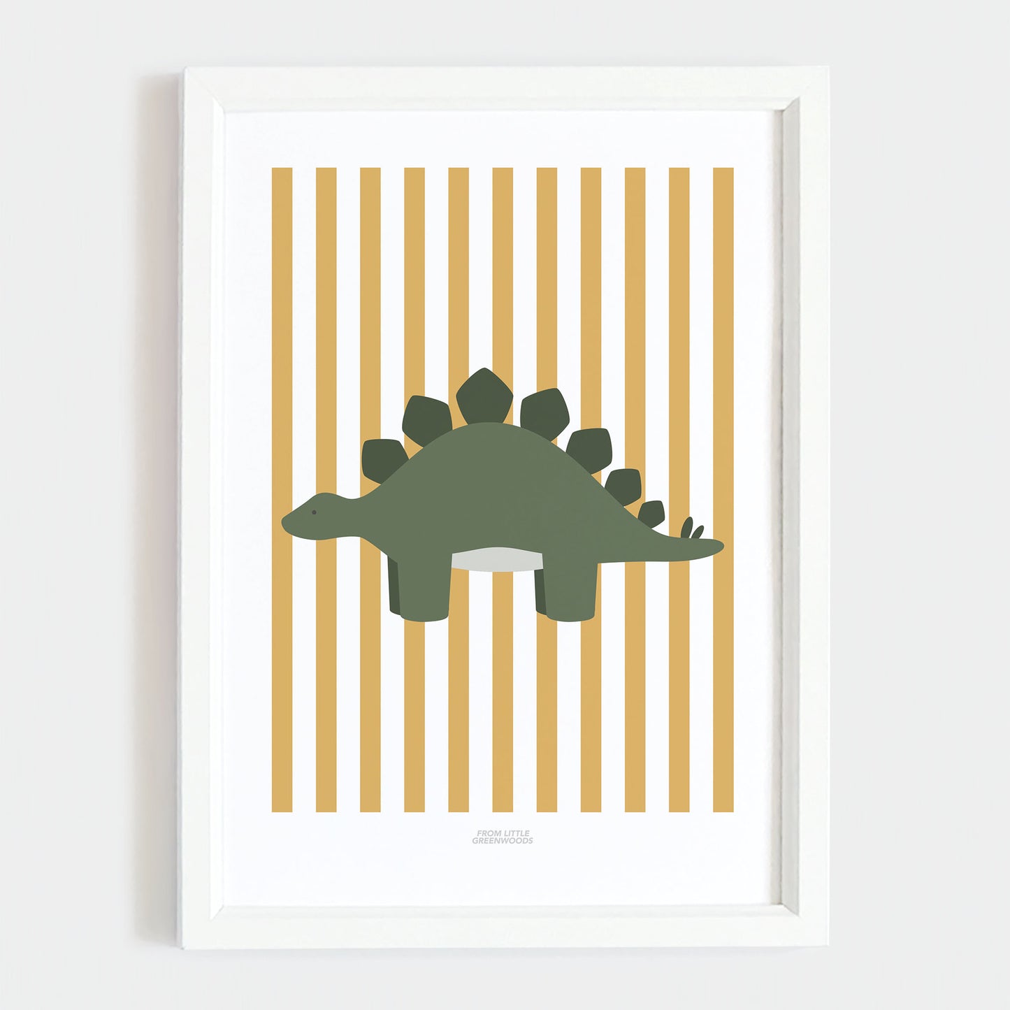 Stegosaurus Print - Yellow Stripes