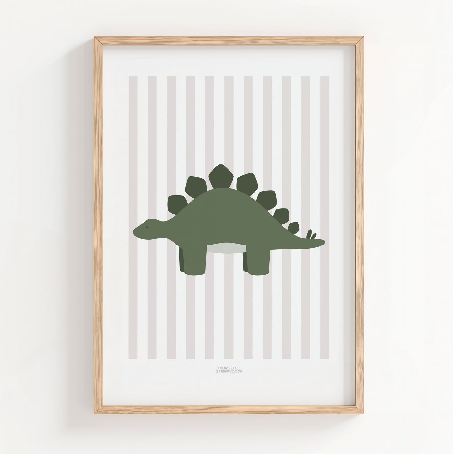 Stegosaurus Print - Grey Stripes