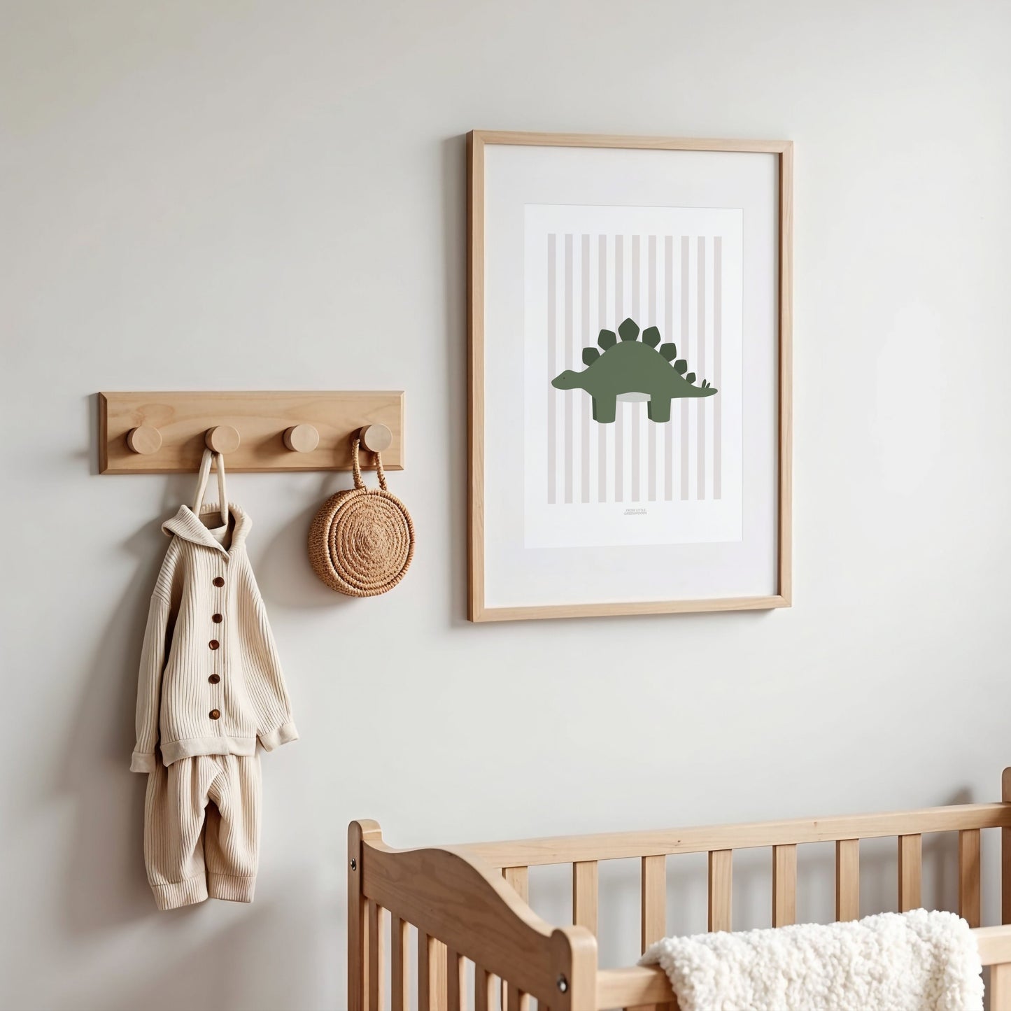 Stegosaurus Print - Grey Stripes