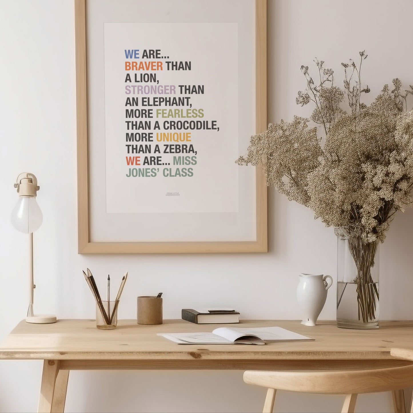Personalised Classroom Affirmation Poster & Teacher End of Year Gift