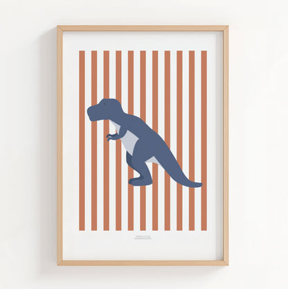 T-Rex Print - Red Stripes